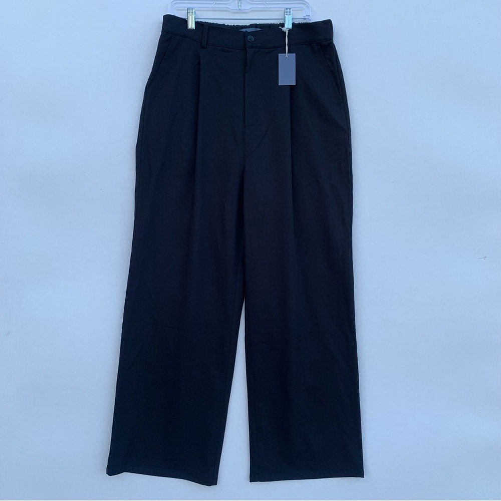Indigo Rising Women’s Classic Black Wide-Leg Trousers pleated Size XL